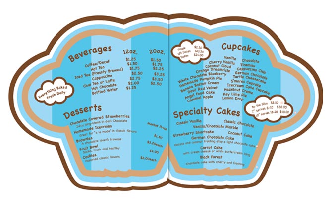 For Heaven's Cake Inside Menu